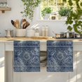 thumbnail image 4 of Boho Blue Kitchen Towels Set of 2, Vintage Ethnic Modern Geometric Abstract Soft Microfiber Dish Towels, Absorbent Quick-Dry Washable Dishcloths for Kitchen Cleaning, Drying Dishes, 18x28 Inches, 4 of 9