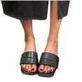 thumbnail image 5 of Anuirheih Slip on Sandals Women,Women's Flat Shoes Ladies Beach Sandals Summer Non-Slip Causal Slippers(Black), 5 of 5