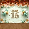 thumbnail image 3 of Gold Glitter Sweet 16 Banner Pastel Balloons 16th Birthday Display Floral Decor Star Pattern Sweet Sixteen Backdrop for Sweet 16 Party Teen Birthday Celebration Indoor Party Decor, 3 of 3