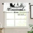 thumbnail image 3 of JOOCAR Polyester Window Valance Curtain with Black Cat and Skeleton in Bathtub Design for Home Kitchen Living Room Bedroom Bathroom Decor 54x18 inch, 3 of 5