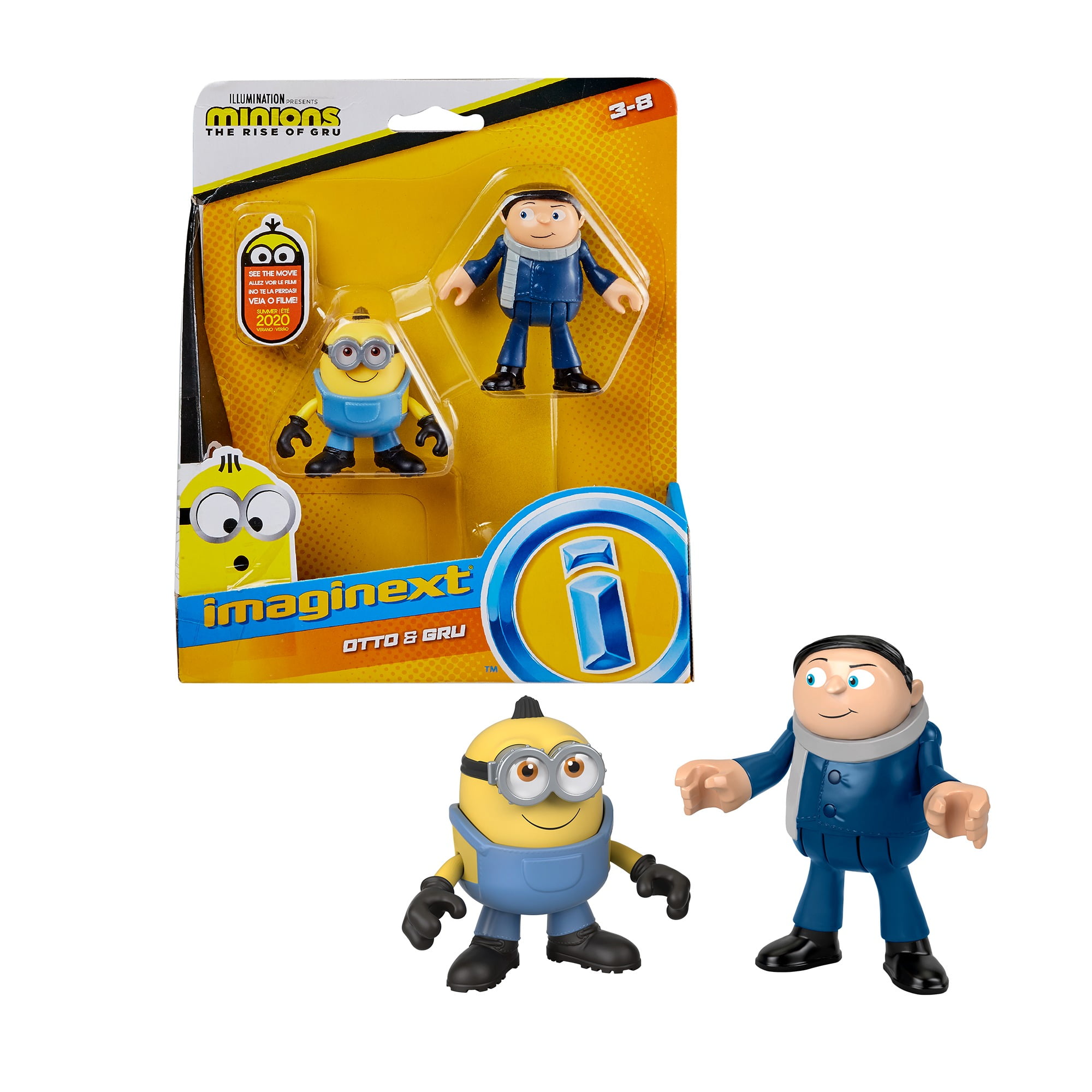 Imaginext Minions The Rise Of Gru Minion Otto Gru Figure Set Walmart Com