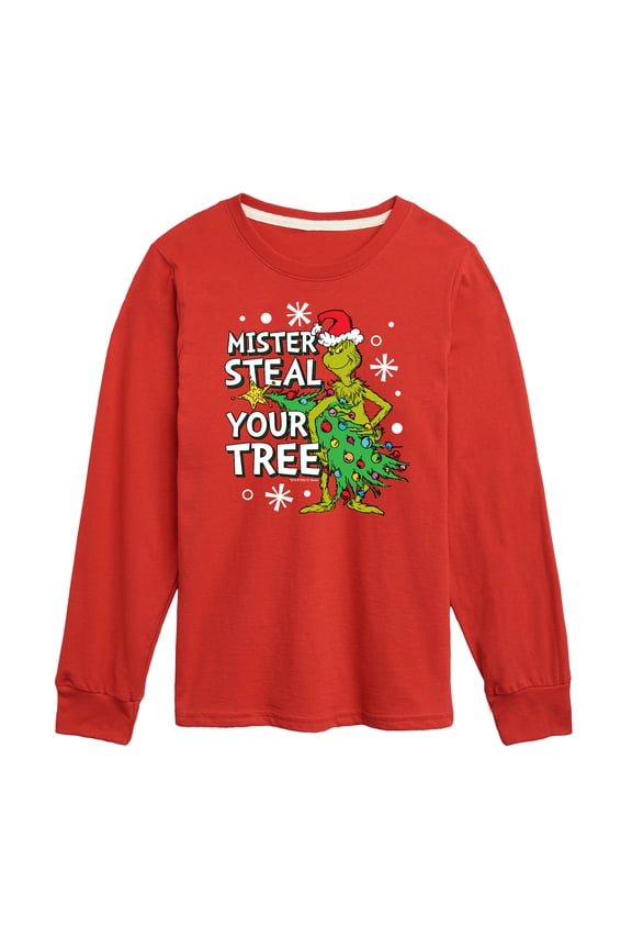 Dr. Seuss The Grinch - Christmas - Minster Steal Your Tree - Toddler & Youth Long Sleeve Graphic T-Shirt