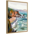 thumbnail image 4 of Kate and Laurel Pho Beach Framed Canvas Wall Art  by Nikita Jariwala 18 x 24 Sylvie Natural, Coastal, Abstract, Beach, Nature Art for Wall Decor, Living Room Bedroom, 4 of 8