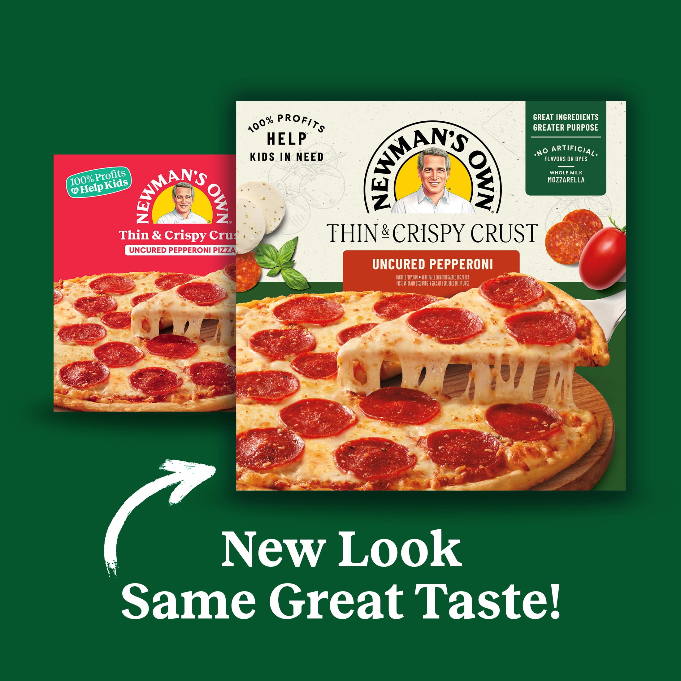 Newman's Own Thin & Crispy Crust Uncured Pepperoni High Protein Frozen Pizza, 15.1 oz