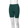 thumbnail image 5 of A2Y Women's Basic Solid Premium Cotton Mid Thigh High Rise Biker Bermuda Shorts Huntergreen S, 5 of 5