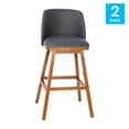 thumbnail image 4 of Flash Furniture Julia 31"H Square Low Back Barstool, Gray/Walnut, 4 of 12