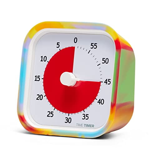 Time Timer MOD Tie Dye - Édition Spéciale - Minuterie Visuelle pour l'Apprentissage en Classe des Enfants, l'Horloge de Bureau des Enseignants du Primaire, l'Outil d'Étude de l'École à la Maison et le Bureau