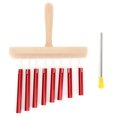 thumbnail image 1 of Carillones De Mesa, Tubo De Campana De Viento 8 Barras Con Mazo Para Decoración Para Niños Ccdes Rojo, 1 of 8