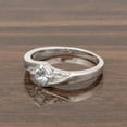 thumbnail image 3 of Mooneye 0.35 Ctw Round Shape Aquamarine 925 Sterling Silver Solitaire Women Engagement Ring, 3 of 7