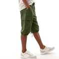 thumbnail image 3 of Hngshg Plus Size Cargo Capris for Women Bow Drawstring Solid Color Casual Pants with Pockets Summer Vacation Workout Pants, 3 of 7