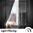 thumbnail image 3 of YEAHOME Black Sheer Curtains 95 inches Long - Home Decoration Grommet Airy & Lightweight Elegant Window Treatments with Light Filtering for Bedroom/Living Room (2 Panels, W52 x L95), 3 of 7