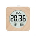 thumbnail image 1 of Wooden Led Round Square Digital Alarm Clock Calendar and Temperature Displayed, 1 of 8