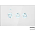 thumbnail image 1 of 3 Gang Interrupteur Tactile Intelligent, Interrupteur Standard Américain, Contrôle par Application à Distance, Interrupteur Tactile en Verre Trempé, Interrupteur, Blanc, 1 of 8