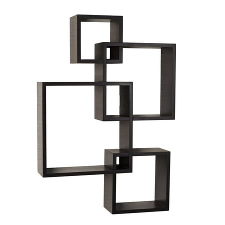 Danya B Intersecting Cube Shelves Espresso Com