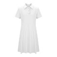 thumbnail image 6 of OGLCCG Girls Summer Uniform Dresses Solid Color Button Collard A-Line Athletic Tennis Dress Short Sleeve Golf Dresses with Pockets 5-15 Years, 6 of 8