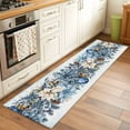 thumbnail image 2 of Blue Poinsettia Christmas 2'x6' Runner Rugs for Hallway Kitchen Bedside Non Slip Washable, Xmas Botanical Balls Snowflake Entryway Rug Runners with Rubber Backing, Long Carpet Runner for Laundry Room, 2 of 8
