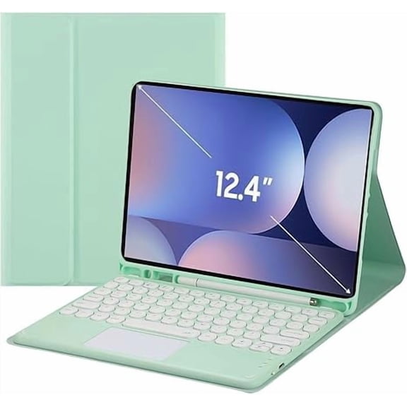 Touch Keyboard Case for Samsung Galaxy Tab S10 Plus 2024 / S9 FE Plus / S9 Plus 2023 (Green)