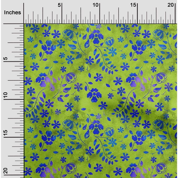 oneOone Polyester Lycra Green Fabric Batik Dress Material Fabric Print Fabric By The Yard 56 Inch Wide - X0