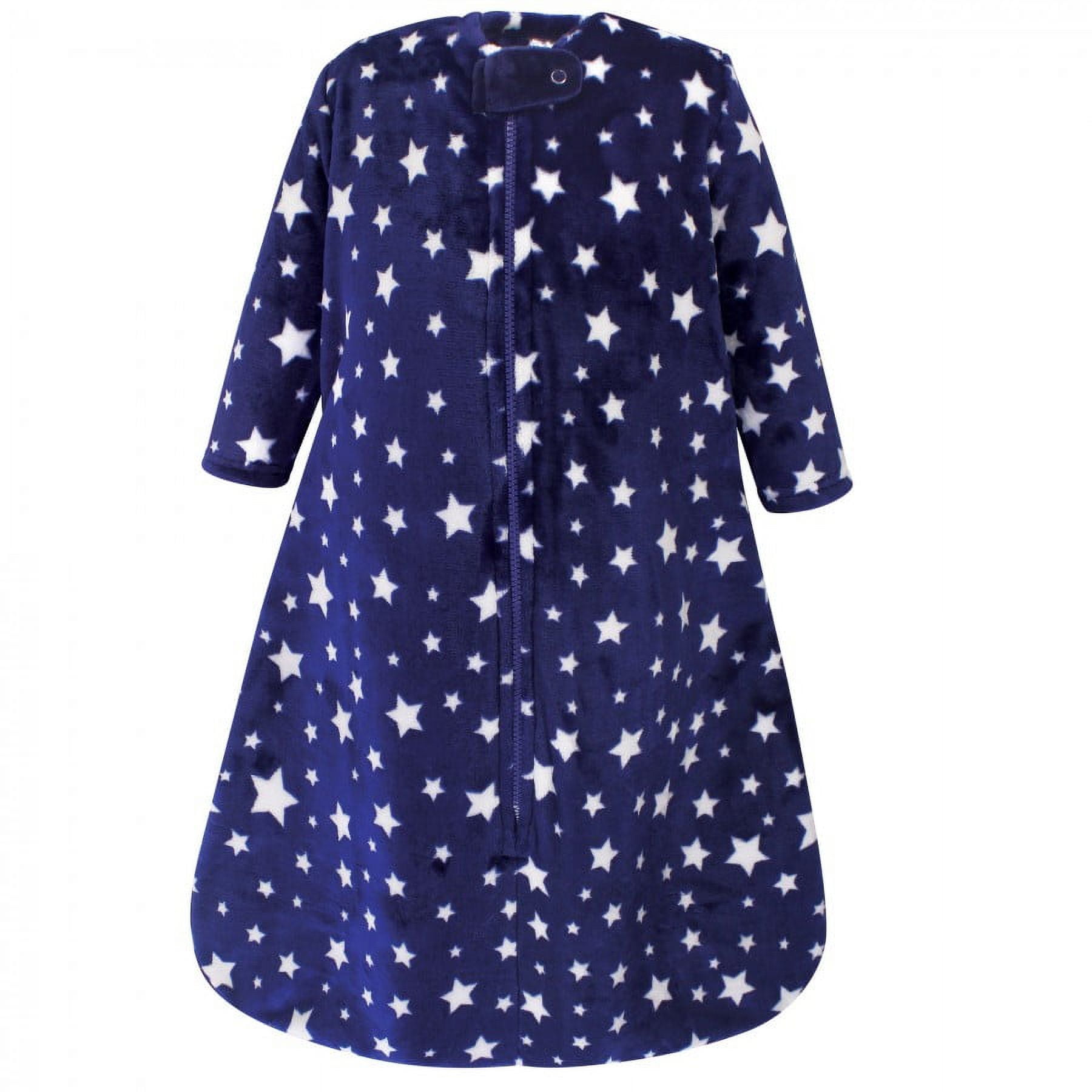 Hudson Baby Infant Plush Sleeping Bag, Sack, Blanket, Navy Stars, 0-6 Months