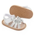 thumbnail image 2 of Povozer Infant Sandals Boys Baby Shoes Boy Baby Girls Sandals Soft Anti-Slip Rubber Sole Infant Summer Outdoor Shoes for 5,Silver, 2 of 4