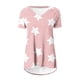 thumbnail image 3 of Camiseta Impresa con Cuello en V de Manga de Raglan de la Parte Trasera Larga Delantera Corta de las Mujeres de Navidad, Vacaciones Informales, 3 of 5