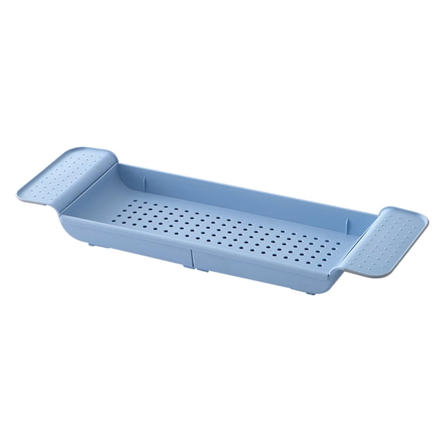 Estante para bañera Sunnimix Bandeja extensible organizador de almacenamiento azul