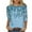 Blue Plus Size Blouse for Women_q, variant on CYMMPU 3/4 Sleeve Blouses for Women Dressy Casual Tunic Tops Floral Printed Loose Fit Round Neck Spring Tops Summer Trendy Shirts Lightweight Basic Tees Black L