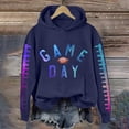 thumbnail image 2 of WZXFASHION Chandail en Molleton de Football pour Femmes Imprimé Graphique Dimanche Décontracté Manches Longues Col Rond Chandail Automne 2025 jusqu'à 50 % de Réduction Chandail Thermique, 2 of 4