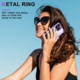 thumbnail image 5 of Dteck for iPhone 15 Pro Max Case, Shockproof Crystal Clear Anti-Yellow Heavy Duty Acrylic Protective Phone Case with Magnetic Kickstand Cover, Purple, 5 of 8