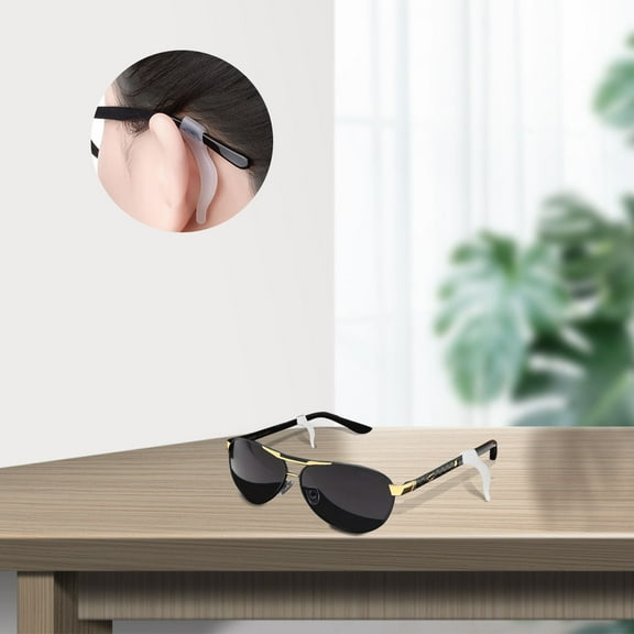 PENIKOKO 10 Pairs White Silicone Non- Glasses Ear Hooks Flexible Anti- Covers for Active Wear Comfort