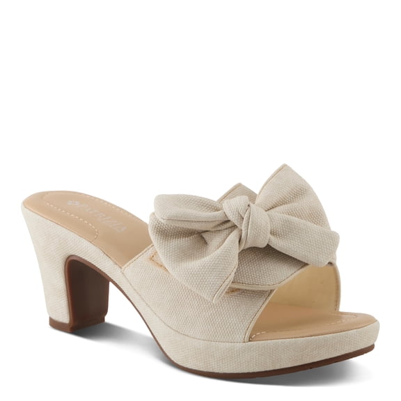 PATRIZIA Women's NORMAJEAN Slide Sandals - Denim-Inspired Design, Oversized Bow, Cushioned Footbed, 3" Heel