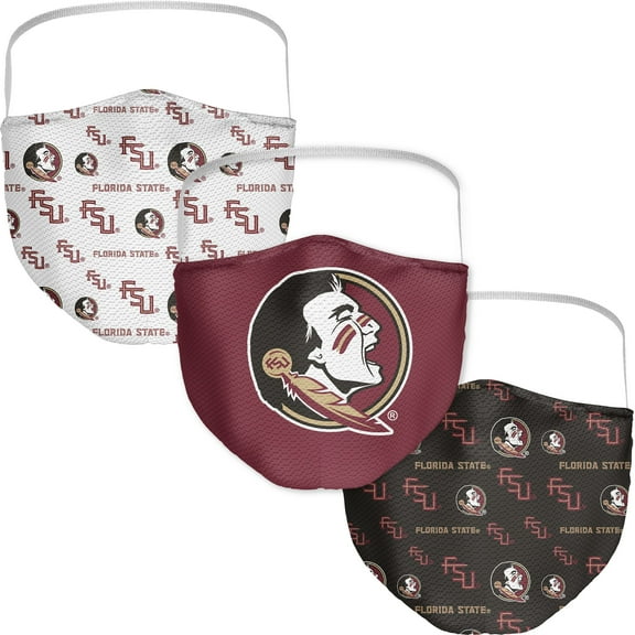 Adult Fanatics Branded Florida State Seminoles All Over Logo Face Covering 3-Pack