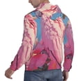 thumbnail image 6 of Kdxio Pink Parrot Tropical Blossoms Print Mens Casual Hooded Collar Drawstring Hoodies Pullover Sweatshirts Casual Long Sleeve Shirts-Medium, 6 of 7