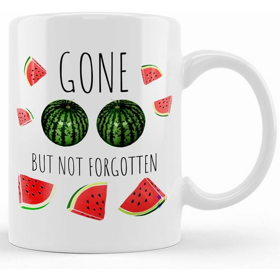 Mastectomy Coffee Mug, Breast Cancer Awareness Gift, Watermelon Mastectomy Cup, Gone But Not Forgotten, Breast Cancer Survivor, Ceramic Novelty Coffee Mug, Tea Cup, Gift Present For Birt