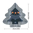 thumbnail image 2 of Metal Hanging Christmas Tree Wind Decorations - Festive Garden Spinners with Concentric Wavy Lines Perfect for Winter Yard Decor, 2 of 7