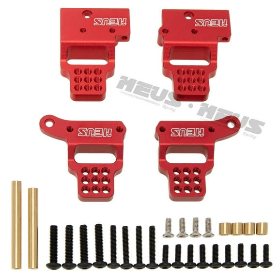 Meus Racing Aluminum Multi-hole Shock Mount Metal Adjustable Shock Tower Bracket for TRX4M Bronco Defender - RED