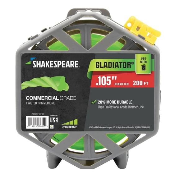 SHAKESPEARE 0.105" x 200' Commercial Trimmer Line - Green, Hurricane-Shaped (1 Count)