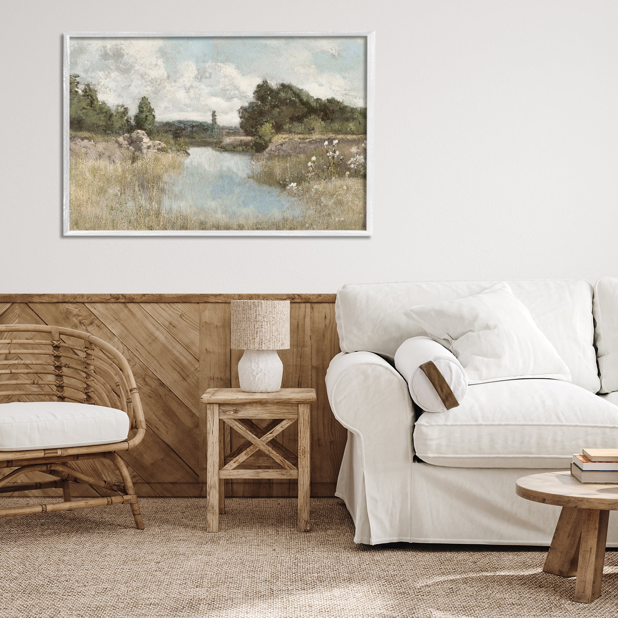 Stupell Industries Dawn At The Shore White Framed Giclee Art, design by Christy McKee