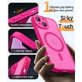 thumbnail image 6 of CANSHN Magnetic Compatible with iPhone 13 Case, Upgraded [Full Camera Protection] [Compatible with Magsafe] [Translucent Matte] Shockproof Protective Phone Case Cover 6.1 Inch - Hot Pink, 6 of 7