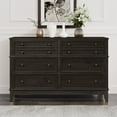 thumbnail image 7 of Canddidliike Rustic Dresser Solid Wood Dresser with 6 Drawers Cabinet, Coffee, 7 of 7