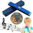 thumbnail image 4 of BLEEUS 24 Holes Portable Harmonica C Key Standard Harmonica Party Favors (Blue) Musical Instruments Supplies (Blue), 4 of 9