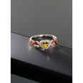 thumbnail image 4 of Gem Stone King 925 Sterling Silver Two-Tone Ring 0.62 Ct Heart Shape Yellow Citrine (Size 6), 4 of 4