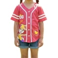 thumbnail image 4 of Looney Tunes Lola Bunny Girls Baseball Jersey, Short Sleeve Button-Up Graphic Shirt- Little and Big Girl Sizes, 4 of 7