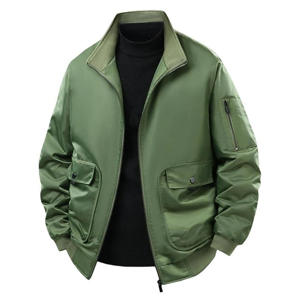 Mens Fall Winter Windproof Rainproof Jackets Open-Front Full-Zip Thermal Blouses Relaxed Fit Athletic Stretch Windbreaker withPockets Wind Resistant Windbreaker Sweater Jacket