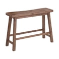 thumbnail image 1 of Amber 33 Inch Rubberwood Bench with Saddle Seat Rectangular Brown, 1 of 3