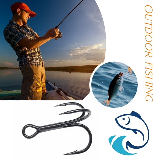 LJNYFDC Hameçons Tranchants 20 Pcs Hameçons Triples de Pêche Résistants à l'Usure Forte Pénétration Eau Douce Eau Salée Hameçons de Rechange pour Pêche