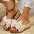 thumbnail image 2 of Mostsola Slides for Women Cute Bowknot Wedge Sandals Platform Slip on Shoes Beach Dress Shoes, 2 of 8