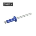 thumbnail image 3 of Unique Bargains Rivets Aveugles à Tête Ronde Plate en Aluminium de 4 Mm x 12 Mm, Pack de 200 Bleu, 3 of 5