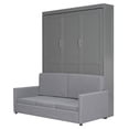 thumbnail image 6 of Queen Size Murphy Bed with Cushion, Solid Wood Mobile Cabinet Bed Wall Bed Storage Bed, Can be Folded into a Cabinet/Sofa, Suitable for Bedroom Home Office or Small Room, Gray, 6 of 7