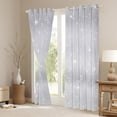 thumbnail image 3 of Feelyou Grey Starry Sky Black Out Curtains, Stars Sequin Print Curtains Pack of 2 (42x63 Each), Modern Abstract Artwork Bedroom Curtains, Window Curtains Bedroom Decor, 3 of 6